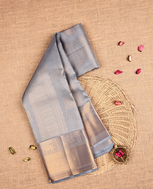 Dusty Blue Colour Samudrika Silk saree.