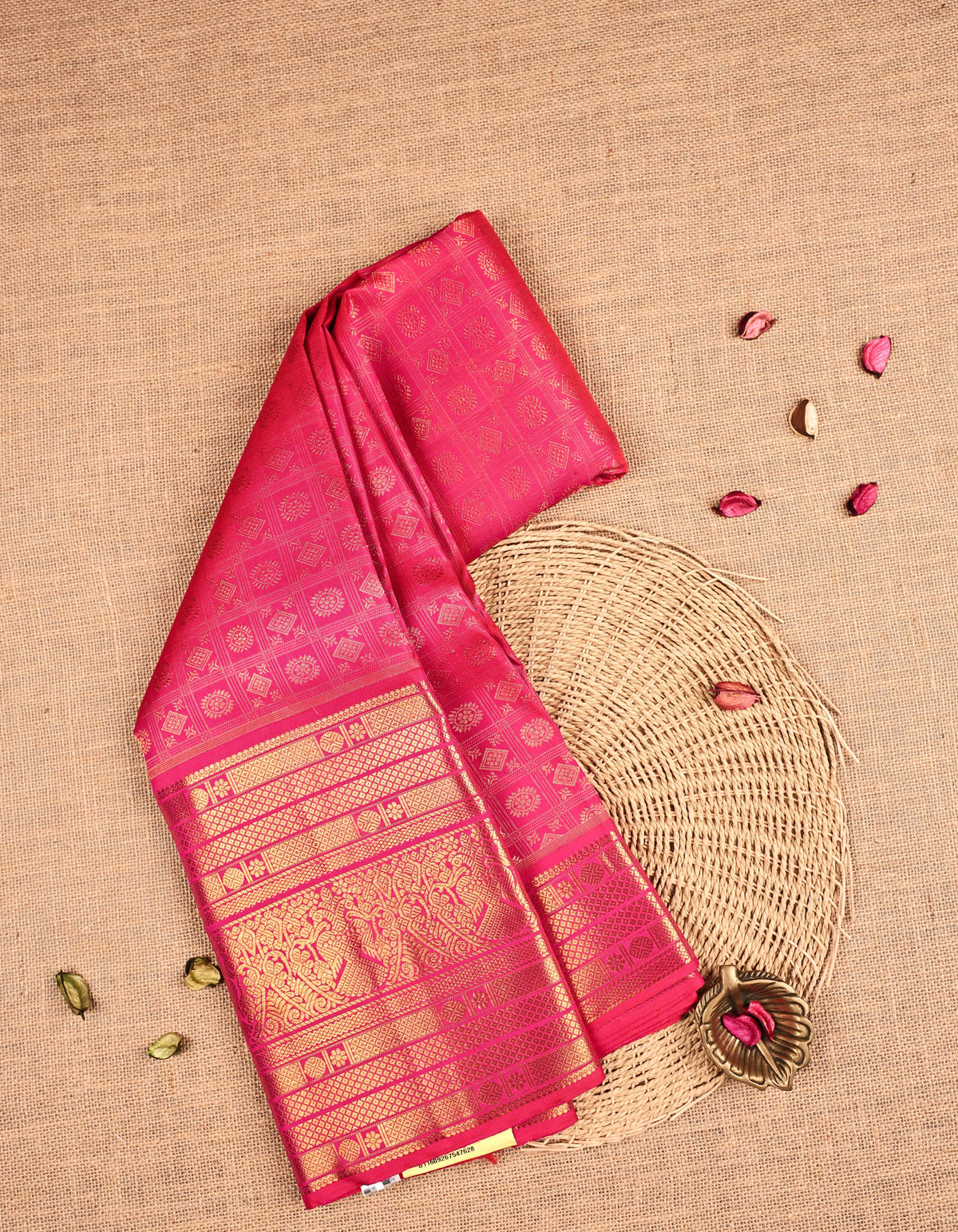 Magenta Colour Samudrika Silk saree.