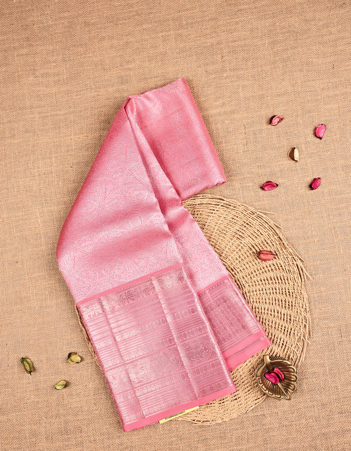 Baby Pink Colour Samudrika Silk saree.