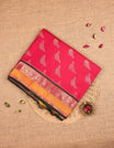 Rani Pink Colour Soft Kancheepuram Silk saree.