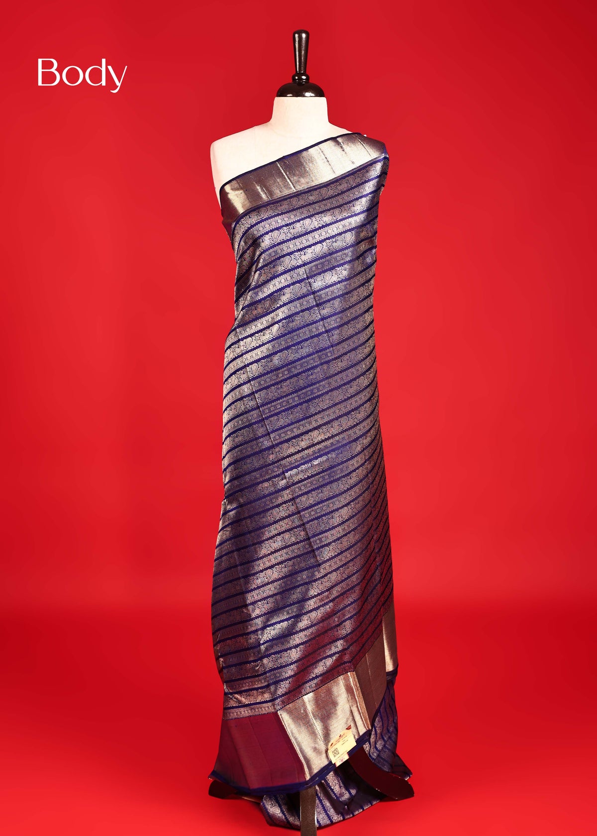Navy Blue Colour Samudrika Silk saree.