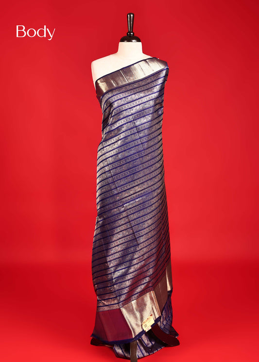 Navy Blue Colour Samudrika Silk saree.