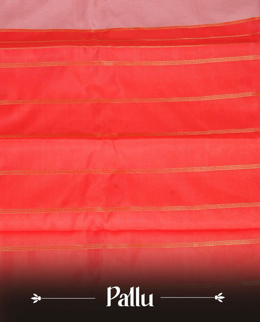 Off White  Colour Semi Silk Saree Featuring   Red thread buttas On Body, Highlighted  by contrast border with Mango motifs, paired with matching blouse piece.
