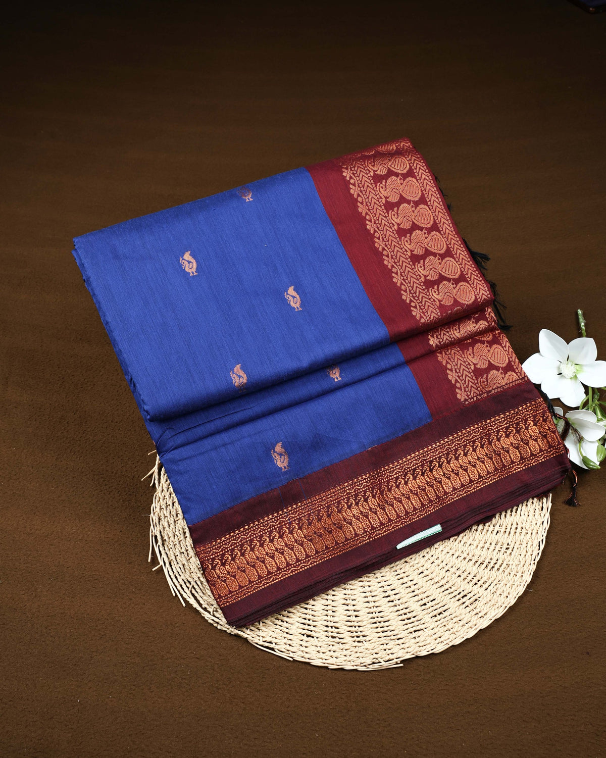 Royal blue colour Kalyani Cotton Saree